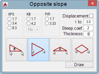 Usual opposite slope on the roof - plugin for AutoCAD